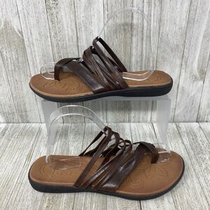 BOC Born Concept Womens Slip On Sandals Size 8 Alisha Toe Loop Flats Slide Brown